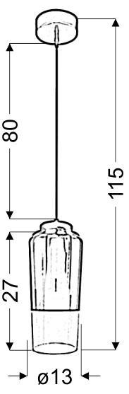 TUBE LAMPA WISZĄCA 13 1X60W E27 ZIELONY