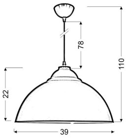 UNI LAMPA WISZĄCA 38 1X60W E27 CZERWONY