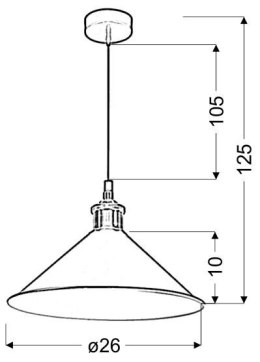 VELO LAMPA WISZĄCA 26 1X60W E27 CZARNY