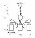 ITALO LAMPA WISZĄCA CHROMOWY 3X40W E27 KLOSZ SREBRNY