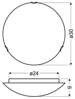 LAMPA ASME PLAFON 30 1X60W E27 SREBRNY