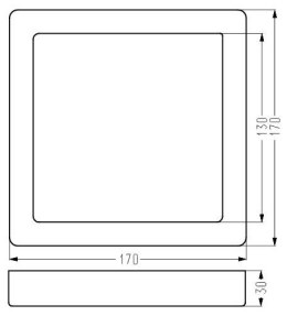 OPRAWA STROPOWA SPN-07 WH 12W LED 230V PANEL LED STAŁA KWADRATOWA NAWIERZCHNIOWA