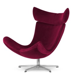 Fotel Larvik velvet styl industrialny do salonu obrotowy Bordowy (SWAN-14) Srebrna