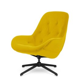 Fotel Colteno velvet obrotowy pikowany nowoczesny designerski do salonu Żółty (SWAN-03)