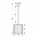 GLASSIA LAMPA WISZĄCA CZARNY 1X40 E27 KLOSZ CZARNY+KRYSZTAŁY BEZBARWNE