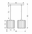 GLASSIA LAMPA WISZĄCA CZARNY 2X40 E27 KLOSZ CZARNY+KRYSZTAŁY BEZBARWNE