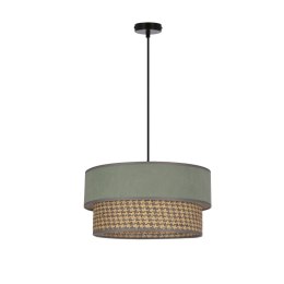 LIVORNO LAMPA WISZĄCA CZARNY 1X60W E27 ABAŻUR MIĘTOWY+SZARO BEŻOWY