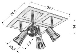 MODENO PLAFON 4X50W GU10