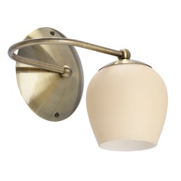 Serano lampa kinkiet patynowy 1x60W E27 klosz kremowy