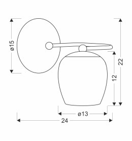 Serano lampa kinkiet patynowy 1x60W E27 klosz kremowy