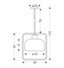 Zodiac lampa wisząca czarny 1x40W E27 klosz biały