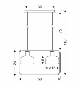 Zodiac lampa wisząca czarny 2x40W E27 klosz biały