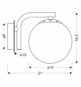 AMADEO lampa kinkiet czarny 1x40W E14 klosz biały