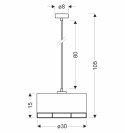 Ardi lampa sufitowa czarny 1x40W E27 abażur żółty