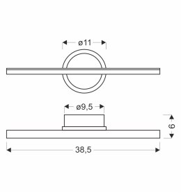 BATUTA 1 lampa kinkiet orzechowy 10W LED 3000K klosz biały