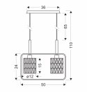 CROWN LAMPA WISZĄCA CZARNY 2X40W E27 ABAŻUR BEŻOWY