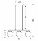 Carrine lampa wisząca drewniany 3x40W E14 klosz biały