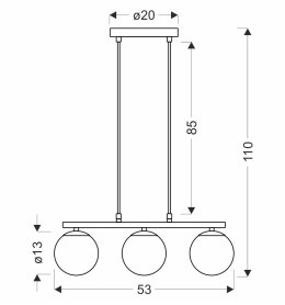 Carrine lampa wisząca drewniany 3x40W E14 klosz biały