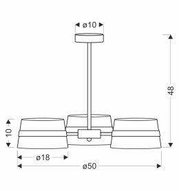 Demy lampa sufitowa czarny 3x40W E14 abażur żółty