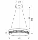 FROZI lampa wisząca biały 32W LED 3000K kryształki bezbarwne