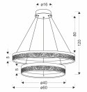 FROZI lampa wisząca czarny 38W LED 3000K kryształki bezbarwne