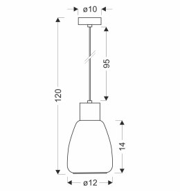 MOLDO lampa wisząca czarny 1x40W E27 klosz bezbarwny