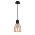 MOLDO lampa wisząca czarny 1x40W E27 klosz bursztynowy