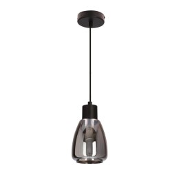 MOLDO lampa wisząca czarny 1x40W E27 klosz dymiony