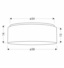 SFONDO 1 ampla sufitowa 38 cm biały 2x40W E27 abażur liberica