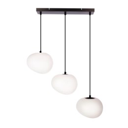 STONES lampa wisząca czarny 20cm 3x40W E27 klosz biały