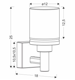 Saponia lampa ogrodowa kinkiet górny 17,8x25cmczarny 12W LED IP65