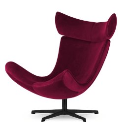 Fotel Larvik velvet styl industrialny do salonu obrotowy Bordowy (SWAN-14) Czarna