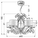 AMBROSIA 1 LAMPA WISZĄCA 5X40W E14 + 43,4W LED CHROM