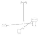 Lampa wisząca CLEX - 4P LED czarna 100 cm