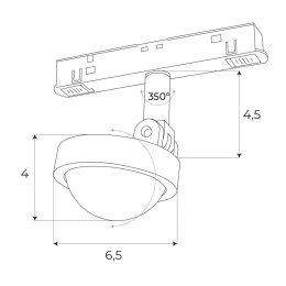 REFLEKTOR MAGNETYCZNY SYSTEM ON/OFF 8W 766LM 3000K