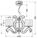 AMBROSIA 3 LAMPA WISZĄCA 3X40W E14 + 18,4W LED MIEDZIANY