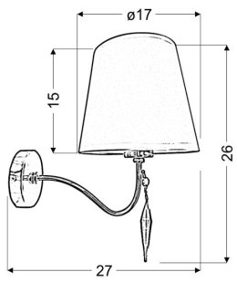 ANSA LAMPA KINKIET 1X60W E27 CHROM