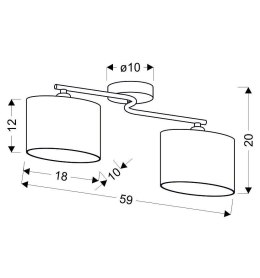 BAN LAMPA SUFITOWA 2X40W E14 CHROM