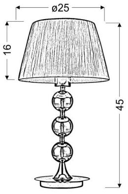 CLARA LAMPA 1X60W E27 CHROM / BIAŁY