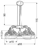 CROMINA GOLD LAMPA WISZĄCA 5X60W E27 CZARNY