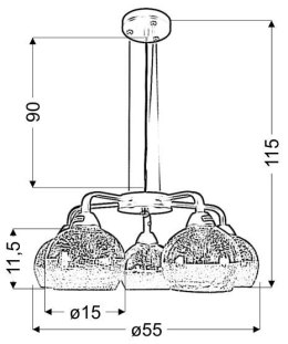 CROMINA LAMPA WISZĄCA 5X60W E27 CHROM