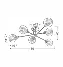 DIXI LAMPA SUFITOWA 6X40W E14 CHROM