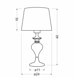 GILLENIA LAMPA GABINETOWA 40CM 1X60W E27 CZARNA