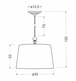 GILLENIA LAMPA WISZĄCA 1X60W E27 SREBRNA