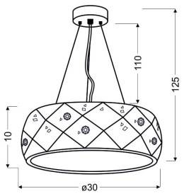 GLANCE LAMPA WISZĄCA 30 3X40W G9 Z ŻARÓWKĄ CZARNY