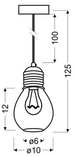 GLIVA LAMPA WISZĄCA 1X60W E27 CHROM (BEZ ŻARÓWEK)