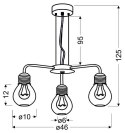 GLIVA LAMPA WISZĄCA 3X60W E27 CHROM (BEZ ŻARÓWEK)