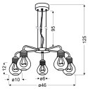 GLIVA LAMPA WISZĄCA 5X60W E27 CHROM (BEZ ŻARÓWEK)