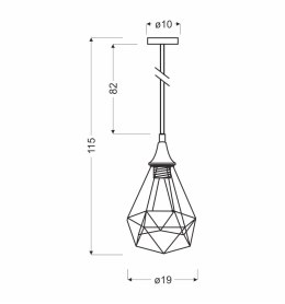 GRAF LAMPA WISZĄCA 1X60W E27 CZARNY