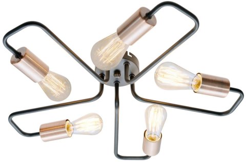 HERPE LAMPA SUFITOWA 5X60W E27 CZARNY